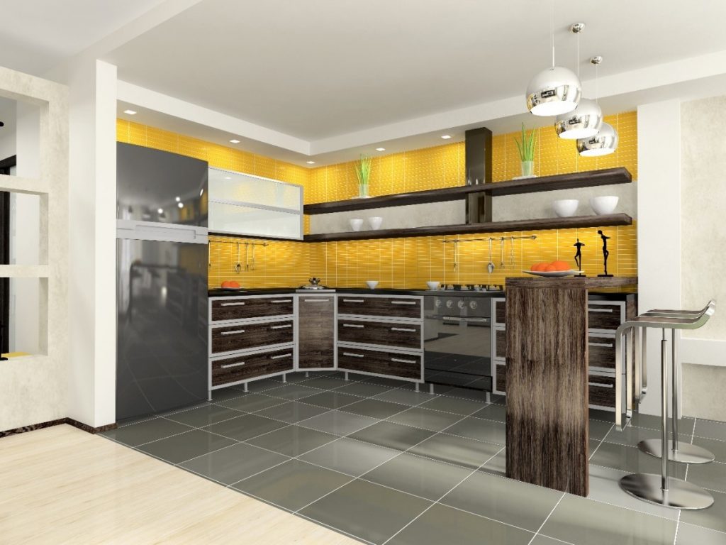 Black and Yellow Kitchen Panararmer