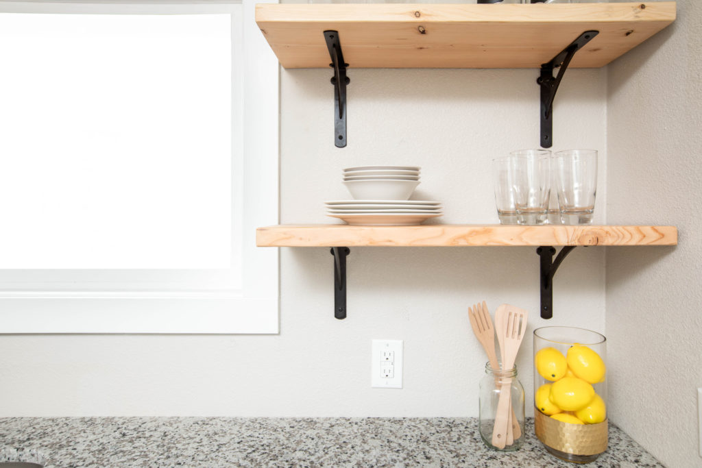 Kitchen With Floating Shelves