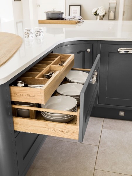 Smart kitchen storage with dishes